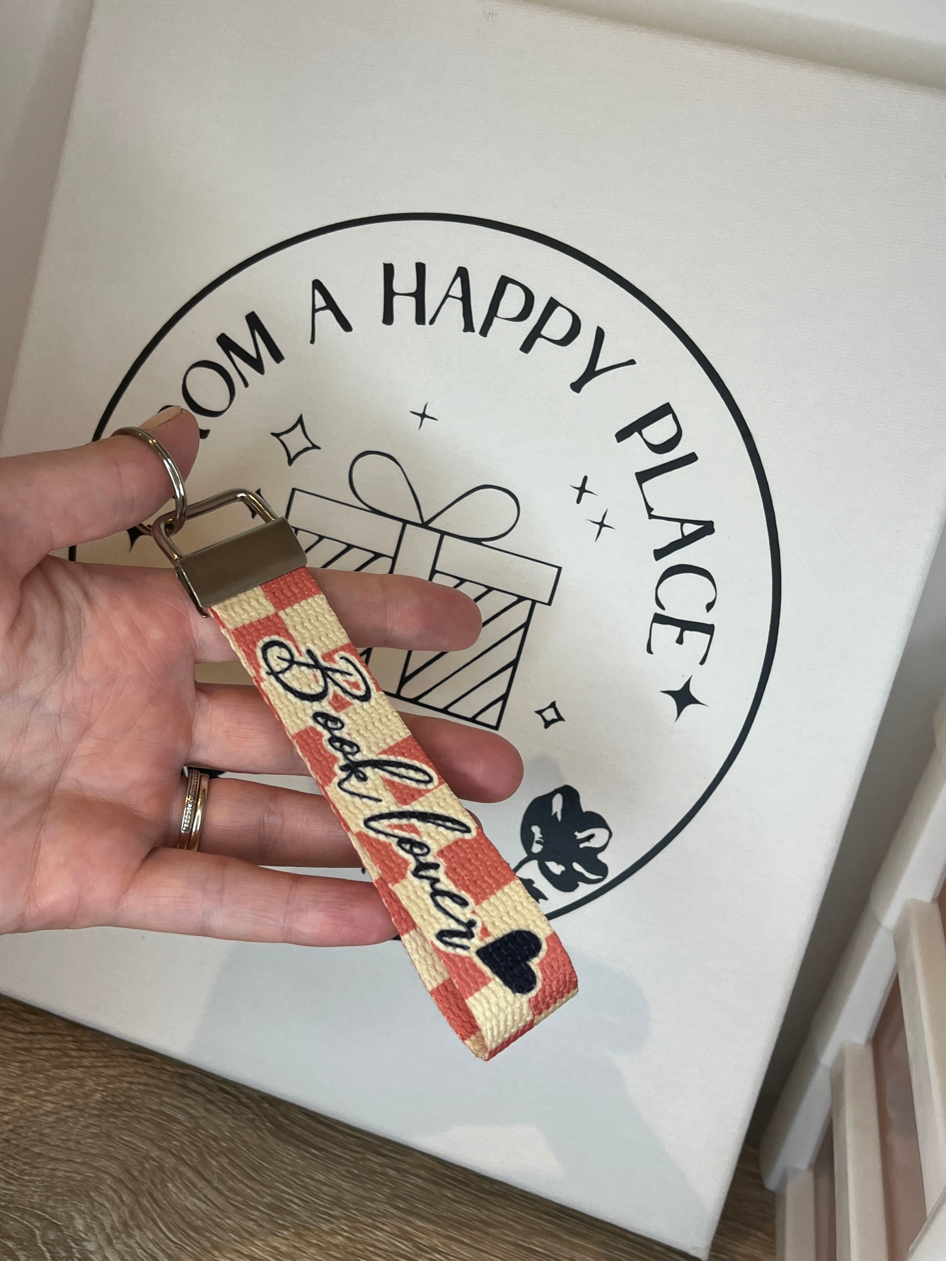 Book lover wristlet keyring